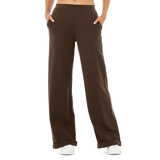 Pantalones Alo Yoga High-Cintura Trouser Anchos Leg Mujer Marrom | 3958ZHXKA