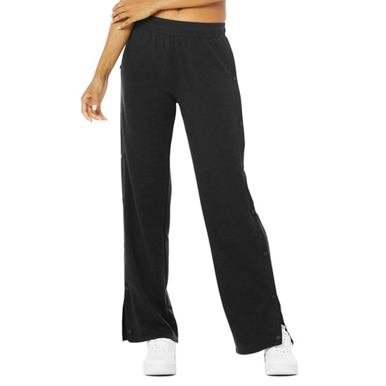 Pantalones Deportivos Alo Yoga Courtside Tearaway Snap Mujer Negros | 5610OGLEZ