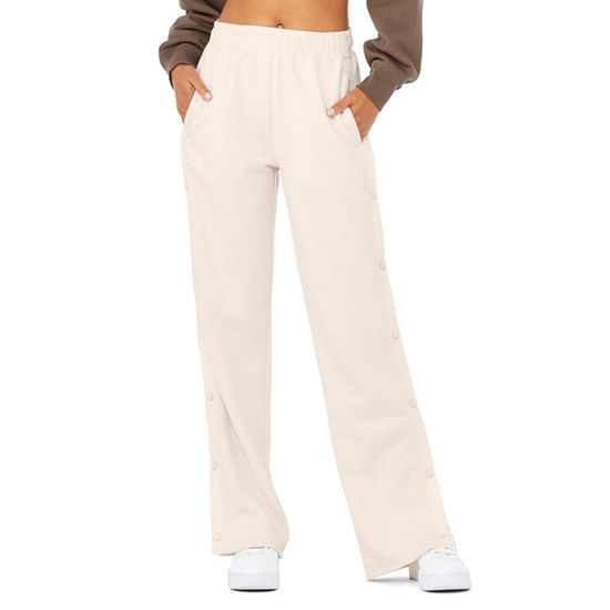 Pantalones Deportivos Alo Yoga Courtside Tearaway Snap Mujer Blancos | 5870LEJGV