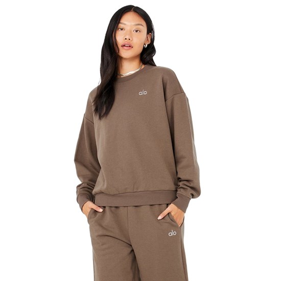 Pullover Alo Yoga Accolade Crew Neck Mujer Marrom | 4132YANLO