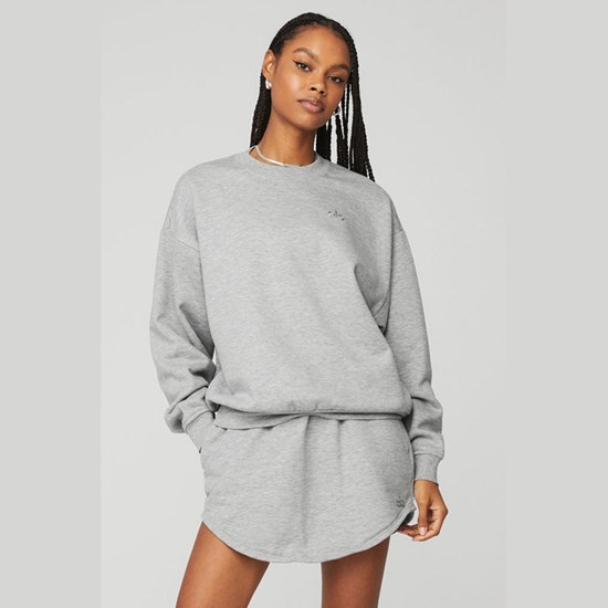 Pullover Alo Yoga Accolade Crew Neck Mujer Grises | 9216LCGVN