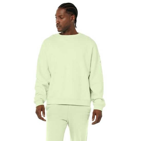 Pullover Alo Yoga Renown Crew Neck Long Sleeve Hombre Verdes | 9407WTOIY