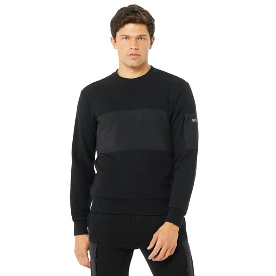 Pullover Alo Yoga Traverse Long Sleeve Hombre Negros | 0289LQMPH