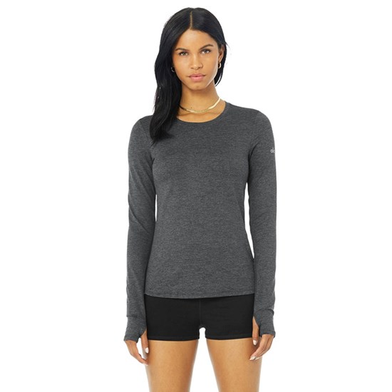 Ropa Alo Yoga Alosoft Finesse Long Sleeve Mujer Grises | 1354YOWEU