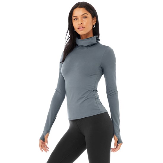 Ropa Alo Yoga Alosoft Protection Turtleneck Mujer Azules | 0716MRKYD