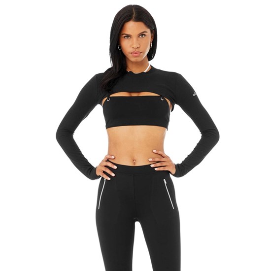 Ropa Alo Yoga Thrill Seeker Shrug Mujer Negros | 1692NLEIM