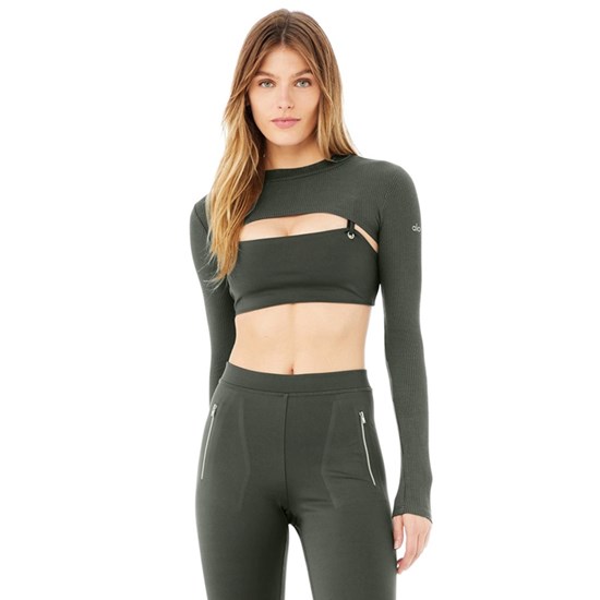 Ropa Alo Yoga Thrill Seeker Shrug Mujer Verdes | 5027MREPT