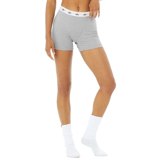 Ropa Interior Alo Yoga Icon Ribbed Boyshort Mujer Grises | 6175HOEDW