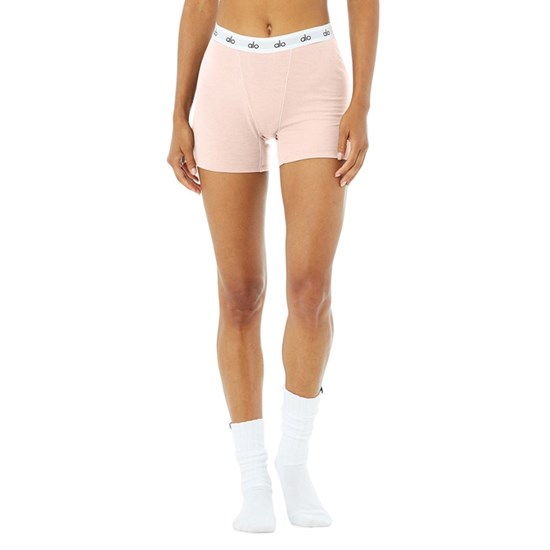 Ropa Interior Alo Yoga Icon Ribbed Boyshort Mujer Rosas | 7015UVOWJ