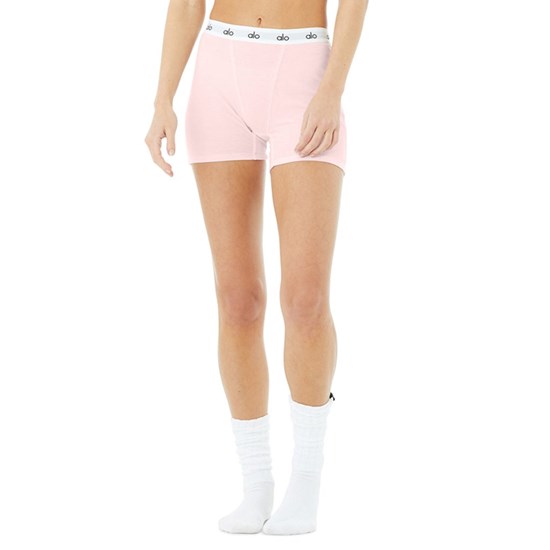 Ropa Interior Alo Yoga Icon Ribbed Boyshort Mujer Rosas | 8061HMCQK