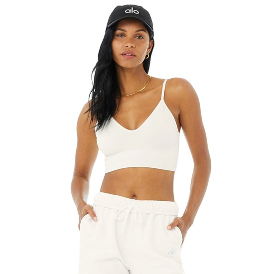 Sujetadores Deportivos Alo Yoga Delight Bralette Mujer Blancos | 0341CROSW