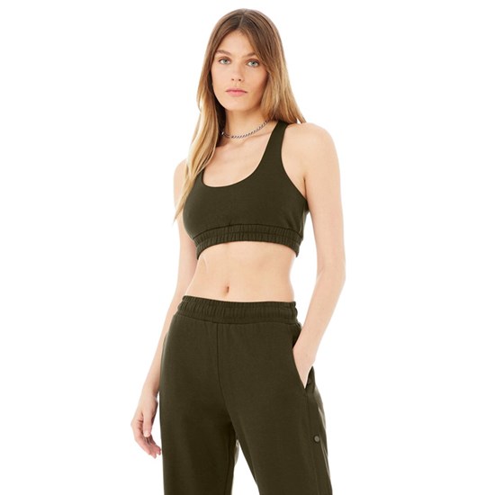 Sujetadores Deportivos Alo Yoga Scoop Neck Sweatshirt Mujer Verdes | 4319GOZNW