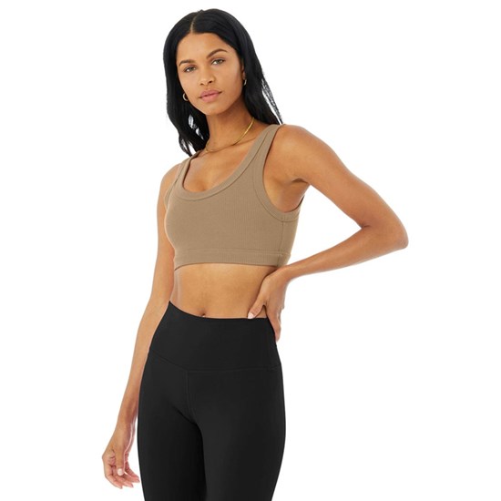 Sujetadores Deportivos Alo Yoga Wellness Mujer Beige | 7045UWEHM