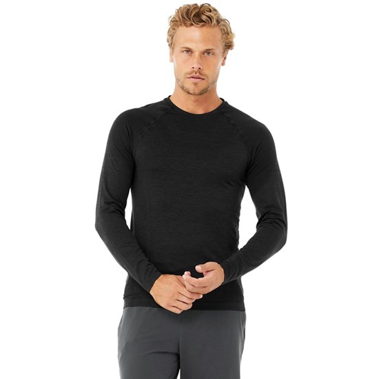 Sweatshirt Alo Yoga Amplify Seamless Long Sleeve Hombre Negros | 4783GSPKH