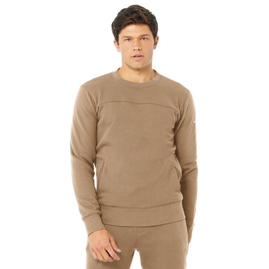 Sweatshirt Alo Yoga Base Long Sleeve Hombre Beige | 6124IXSYV