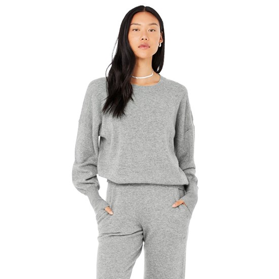 Sweatshirt Alo Yoga Cashmere Jet Set Crew Mujer Grises | 0231JVSLN