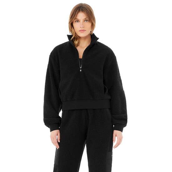 Sweatshirt Alo Yoga Micro Sherpa Solstice Coverup Mujer Negros | 9543KDCPG