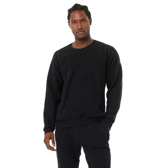 Sweatshirt Alo Yoga Triumph Crew Neck Long Sleeve Hombre Negros | 1576NMPCK