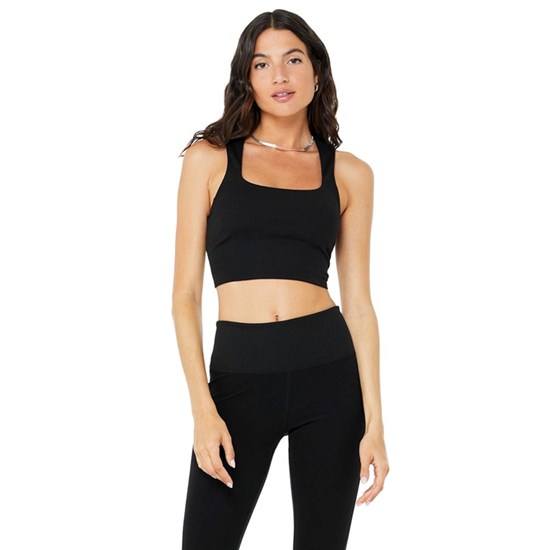 Tank Top Alo Yoga Alosoft Ribbed Chic Mujer Negros | 9486GTEVL