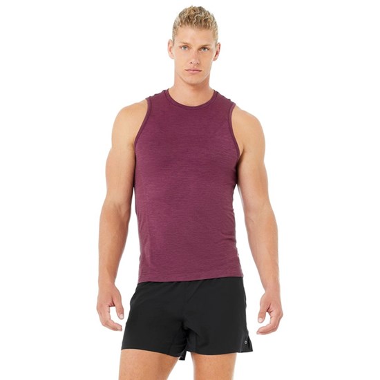 Tank Top Alo Yoga Amplify Seamless Muscle Hombre Rojos | 1920KREGS