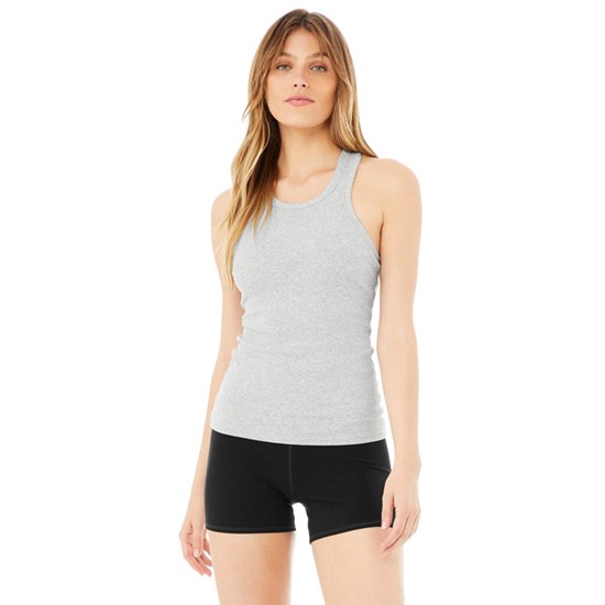 Tank Top Alo Yoga Ribbed Aspire Full Length Mujer Grises | 9460LINGZ