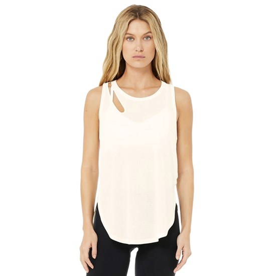 Tank Top Alo Yoga Ribbed Peak Mujer Blancos | 9815SYGJO