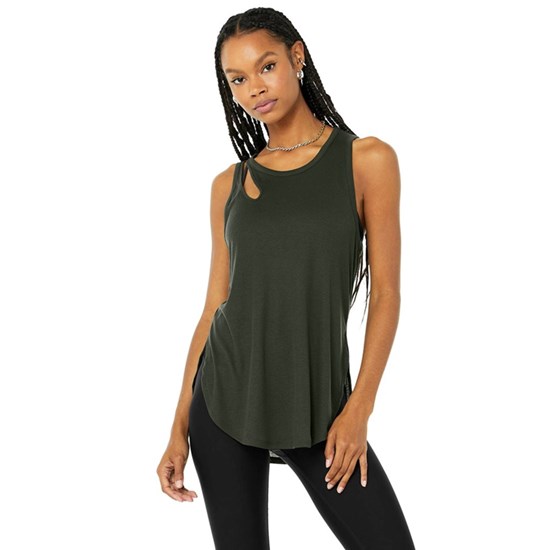 Tank Top Alo Yoga Ribbed Peak Mujer Verdes | 4076BNQXD