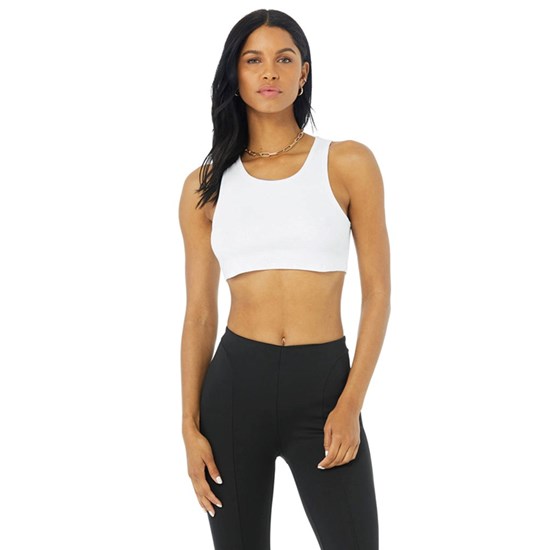 Tank Top Alo Yoga Ribbed Vibe Mujer Blancos | 6509MYAEG