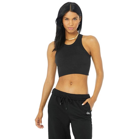 Tank Top Alo Yoga Seamless Delight High Neck Mujer Negros | 0496WGPSE