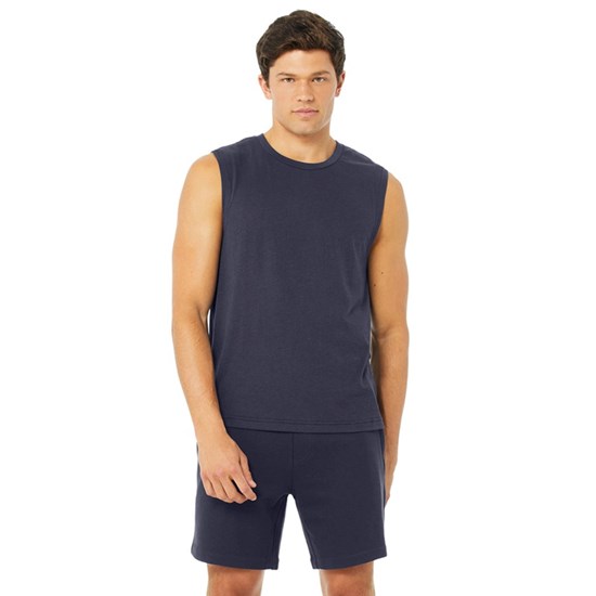 Tank Top Alo Yoga The Triumph Muscle Hombre Azules | 5237ANSVT