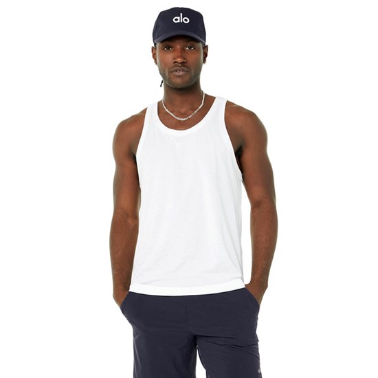 Tank Top Alo Yoga Triumph Hombre Blancos | 4907OEFKR