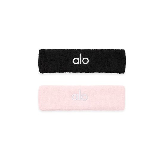 Wristband Alo Yoga Glow Sweatband (2-Pack) Mujer Rosas | 2764EXJOA